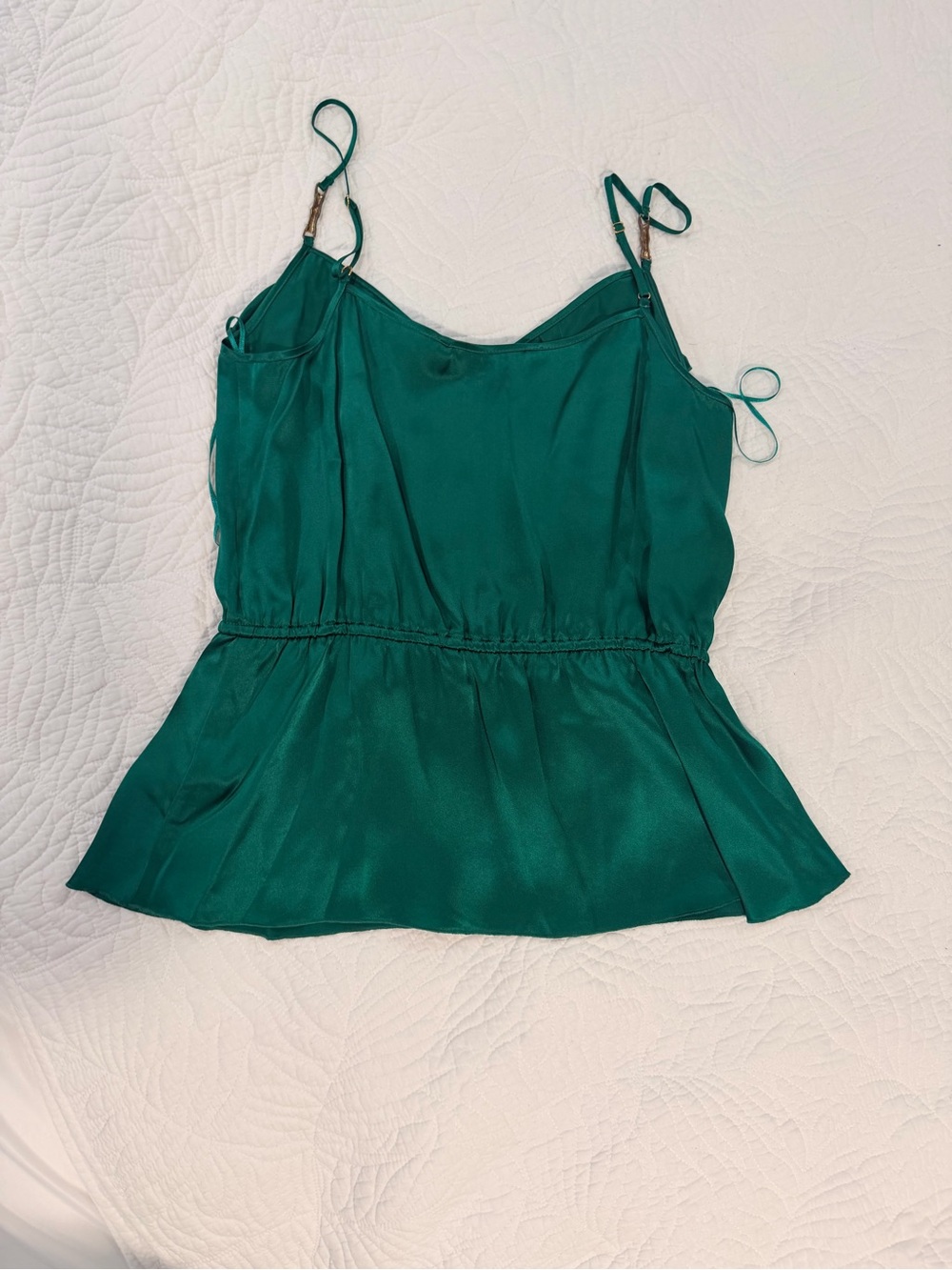 Trina Turk Emerald Green Ruffle-Cami Top Size Small - Picture 10 of 13